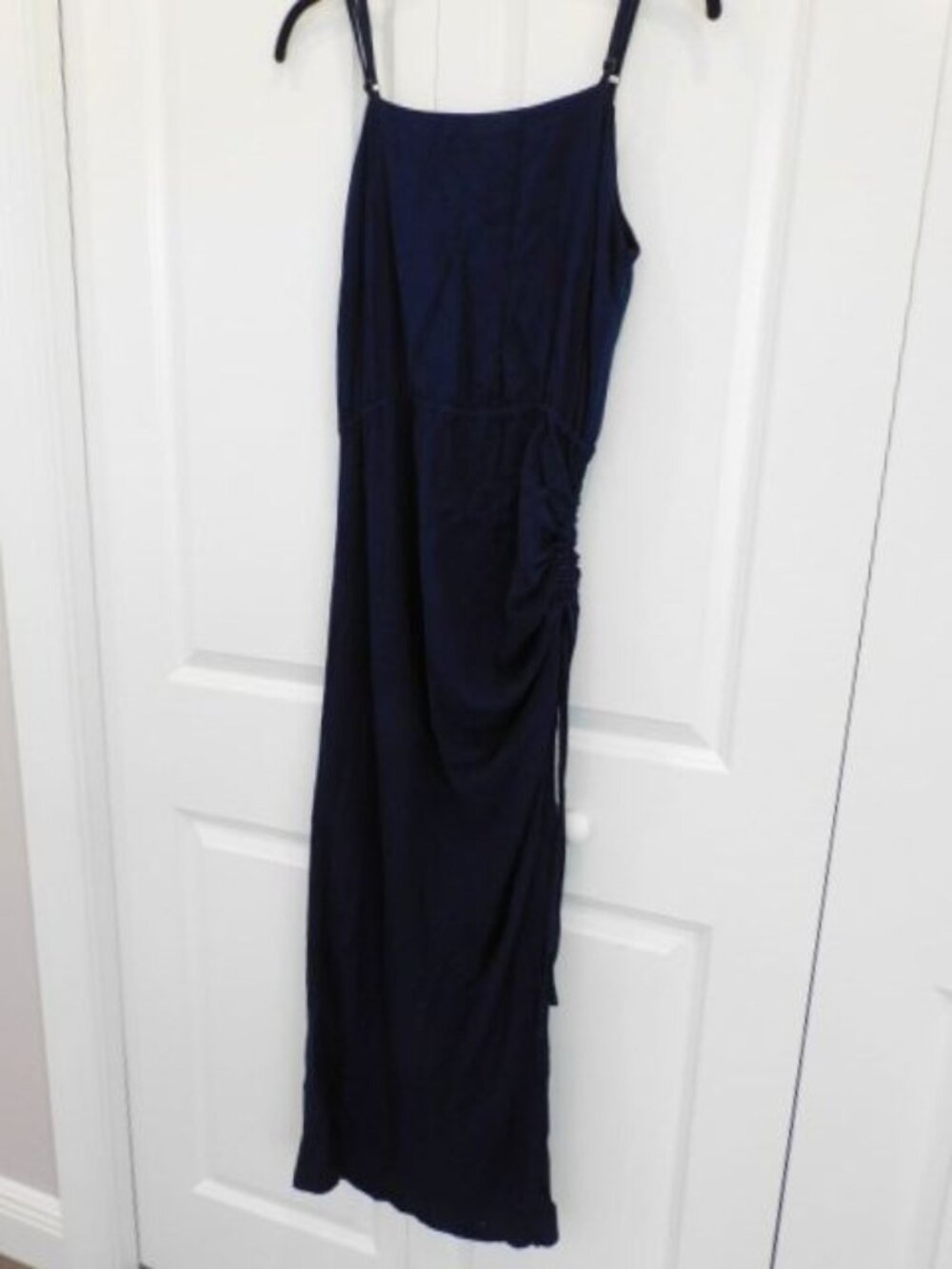LA MADE size SMALL Allure Cinched Twill Dress in Navy Blue NEW - Picture 9 of 9